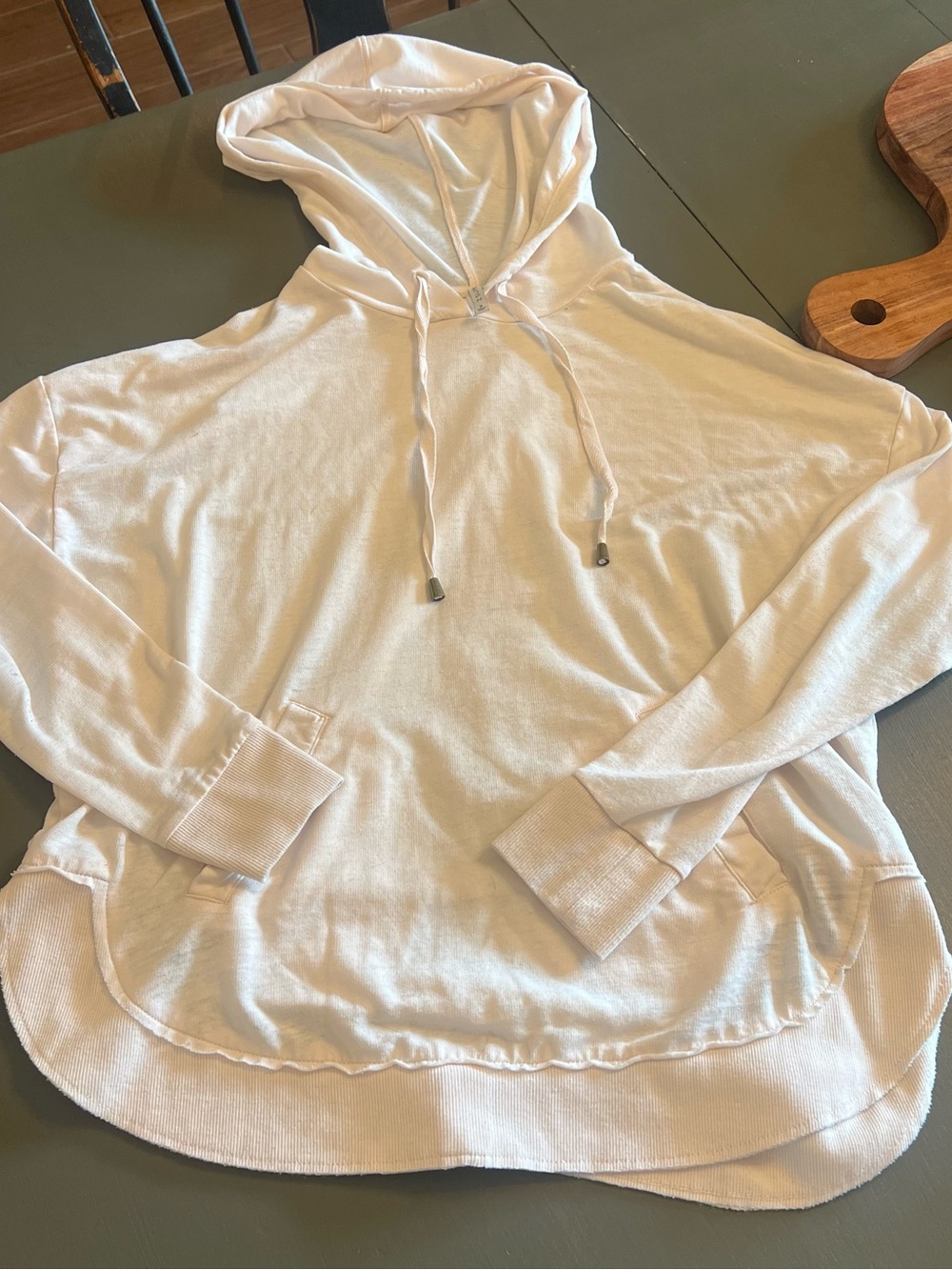 Z Supply Light Pink Hoodie with Drawstring Hood